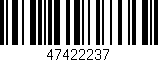 Código de barras (EAN, GTIN, SKU, ISBN): '47422237'