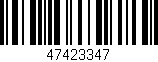 Código de barras (EAN, GTIN, SKU, ISBN): '47423347'