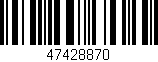 Código de barras (EAN, GTIN, SKU, ISBN): '47428870'