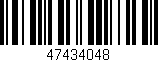 Código de barras (EAN, GTIN, SKU, ISBN): '47434048'