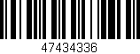 Código de barras (EAN, GTIN, SKU, ISBN): '47434336'
