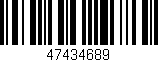 Código de barras (EAN, GTIN, SKU, ISBN): '47434689'