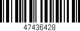 Código de barras (EAN, GTIN, SKU, ISBN): '47436428'