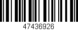 Código de barras (EAN, GTIN, SKU, ISBN): '47436926'