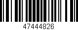 Código de barras (EAN, GTIN, SKU, ISBN): '47444826'