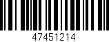 Código de barras (EAN, GTIN, SKU, ISBN): '47451214'