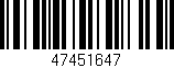 Código de barras (EAN, GTIN, SKU, ISBN): '47451647'