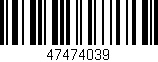 Código de barras (EAN, GTIN, SKU, ISBN): '47474039'