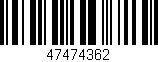 Código de barras (EAN, GTIN, SKU, ISBN): '47474362'