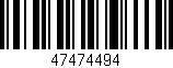 Código de barras (EAN, GTIN, SKU, ISBN): '47474494'