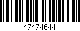 Código de barras (EAN, GTIN, SKU, ISBN): '47474644'