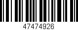 Código de barras (EAN, GTIN, SKU, ISBN): '47474926'