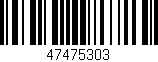 Código de barras (EAN, GTIN, SKU, ISBN): '47475303'