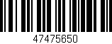 Código de barras (EAN, GTIN, SKU, ISBN): '47475650'