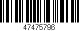 Código de barras (EAN, GTIN, SKU, ISBN): '47475796'