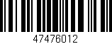 Código de barras (EAN, GTIN, SKU, ISBN): '47476012'