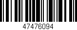 Código de barras (EAN, GTIN, SKU, ISBN): '47476094'