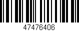 Código de barras (EAN, GTIN, SKU, ISBN): '47476406'