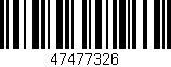 Código de barras (EAN, GTIN, SKU, ISBN): '47477326'