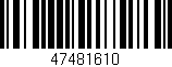 Código de barras (EAN, GTIN, SKU, ISBN): '47481610'