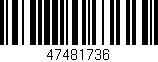 Código de barras (EAN, GTIN, SKU, ISBN): '47481736'