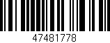 Código de barras (EAN, GTIN, SKU, ISBN): '47481778'