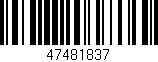 Código de barras (EAN, GTIN, SKU, ISBN): '47481837'