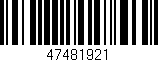 Código de barras (EAN, GTIN, SKU, ISBN): '47481921'