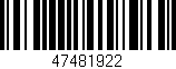 Código de barras (EAN, GTIN, SKU, ISBN): '47481922'