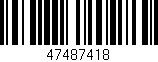 Código de barras (EAN, GTIN, SKU, ISBN): '47487418'