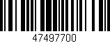 Código de barras (EAN, GTIN, SKU, ISBN): '47497700'