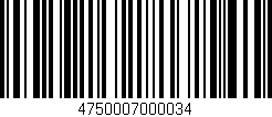 Código de barras (EAN, GTIN, SKU, ISBN): '4750007000034'