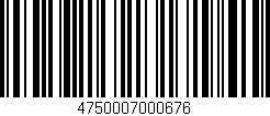 Código de barras (EAN, GTIN, SKU, ISBN): '4750007000676'