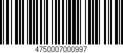Código de barras (EAN, GTIN, SKU, ISBN): '4750007000997'