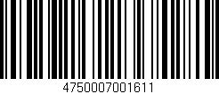 Código de barras (EAN, GTIN, SKU, ISBN): '4750007001611'