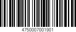 Código de barras (EAN, GTIN, SKU, ISBN): '4750007001901'