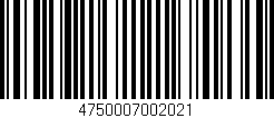 Código de barras (EAN, GTIN, SKU, ISBN): '4750007002021'
