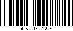 Código de barras (EAN, GTIN, SKU, ISBN): '4750007002236'
