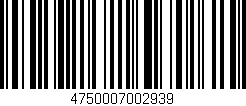 Código de barras (EAN, GTIN, SKU, ISBN): '4750007002939'