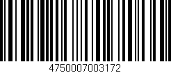 Código de barras (EAN, GTIN, SKU, ISBN): '4750007003172'