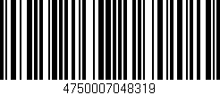 Código de barras (EAN, GTIN, SKU, ISBN): '4750007048319'