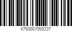 Código de barras (EAN, GTIN, SKU, ISBN): '4750007050237'