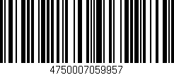 Código de barras (EAN, GTIN, SKU, ISBN): '4750007059957'