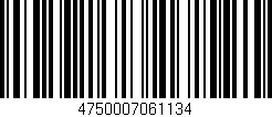 Código de barras (EAN, GTIN, SKU, ISBN): '4750007061134'