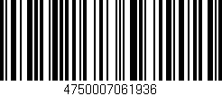 Código de barras (EAN, GTIN, SKU, ISBN): '4750007061936'