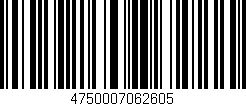 Código de barras (EAN, GTIN, SKU, ISBN): '4750007062605'