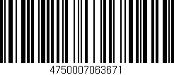 Código de barras (EAN, GTIN, SKU, ISBN): '4750007063671'