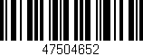 Código de barras (EAN, GTIN, SKU, ISBN): '47504652'