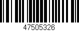 Código de barras (EAN, GTIN, SKU, ISBN): '47505326'