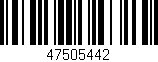 Código de barras (EAN, GTIN, SKU, ISBN): '47505442'